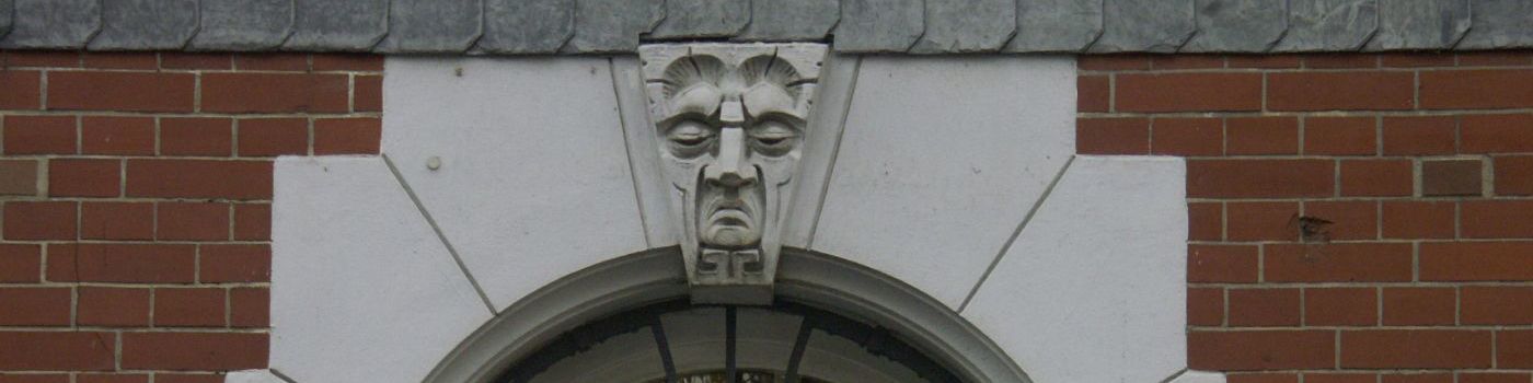 A head carved in stone.