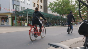 Radfahrer in der "Bürger"