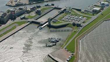 Aerial view of a lock.