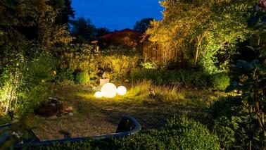 Lichtobjekte im Garten bei Frau Grahn