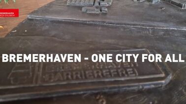 Schriftzug Barrierefrei - One City for all