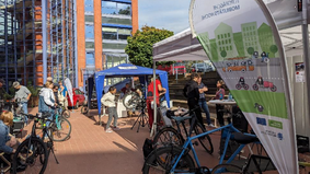 Fahrrad-Check-Tag in der Hochschule während der Europäische Mobilitätswoche 2023. 