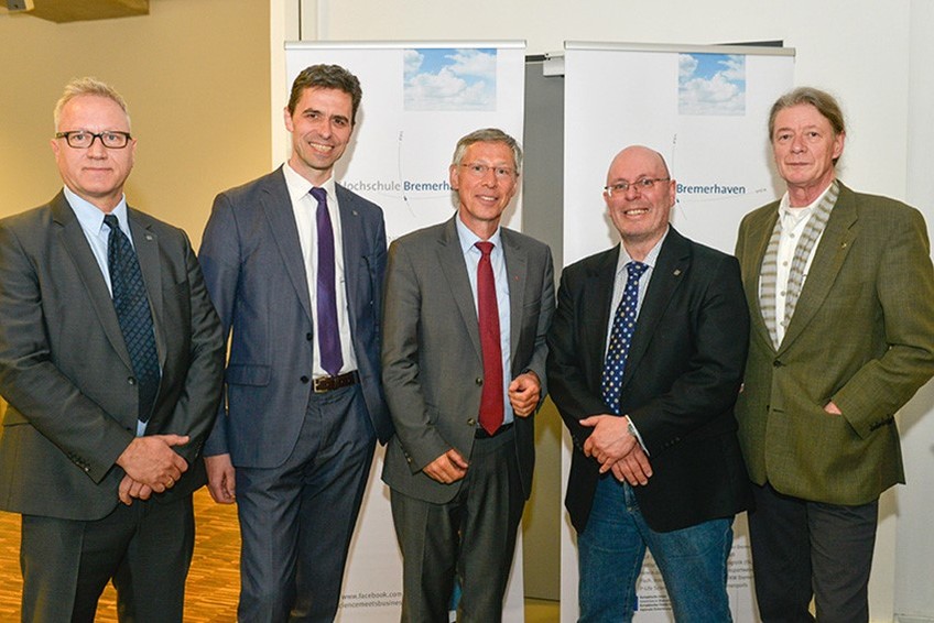 Science meets Business-Team sowie Carsten Sieling, Grußredner der Veranstaltung am 02. Mai 2017