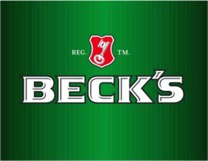 Beck's auf grünem Hintergrund.