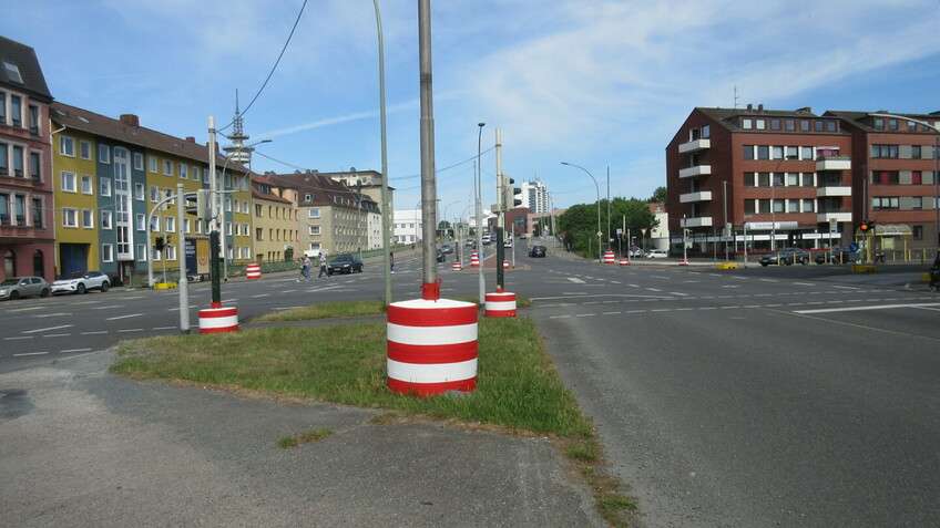 Provisorische Ampelanlage an der Boriesstraße