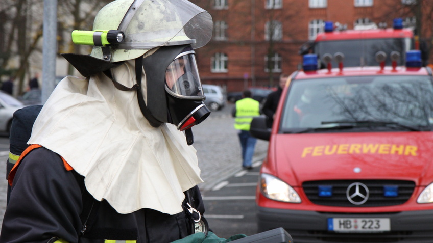 Foto einer Katastrophenschutzübung in Bremerhaven