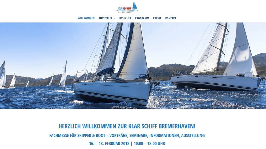 Webseite zur Klar Schiff in Bremerhaven