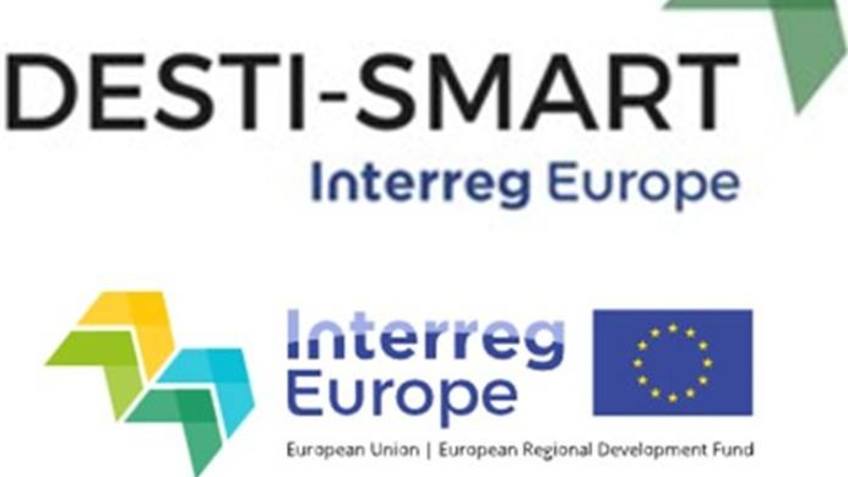 Logo Destismart + Interreg Europe + EU-Flagge