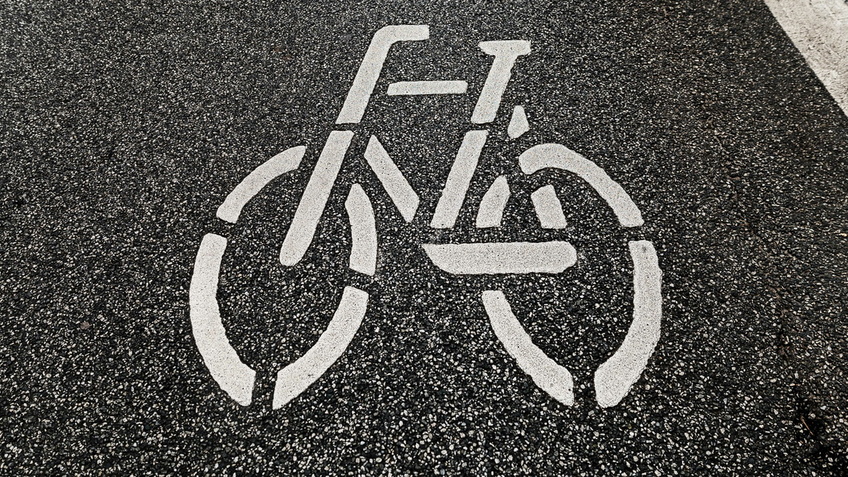 Fahrradmarkierung auf der Fahrbahn