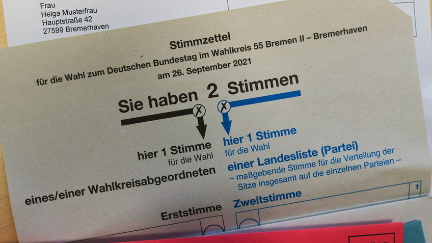 Musterstimmzettel für die Bundestagswahl