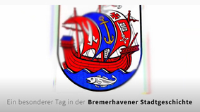 Stadtwappen Bremerhaven auf einer Fahne