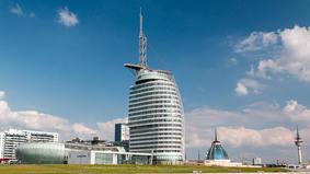 Die Skyline von Bremerhaven, einer Hafenstadt mit großer Willkommenskultur.
