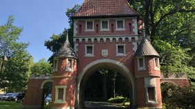 A historical park gate.