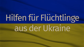 Nationalflagge der Ukraine mit Text