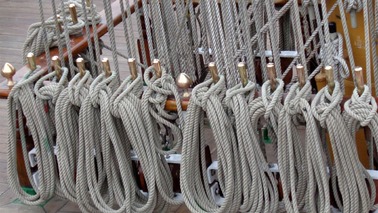 Ship ropes on ship