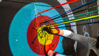 A target with arrows