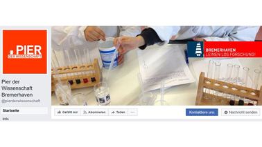 Screenshot des Facebook Kanals Pier der Wissenschaft