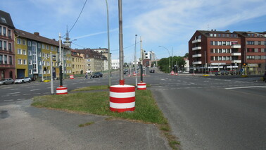 Blick in die Kreuzung Columbusstraße/Borriesstraße.