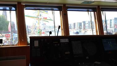 Picture from the bridge of the ship "Bad Bramstedt"