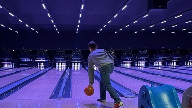A person bowling